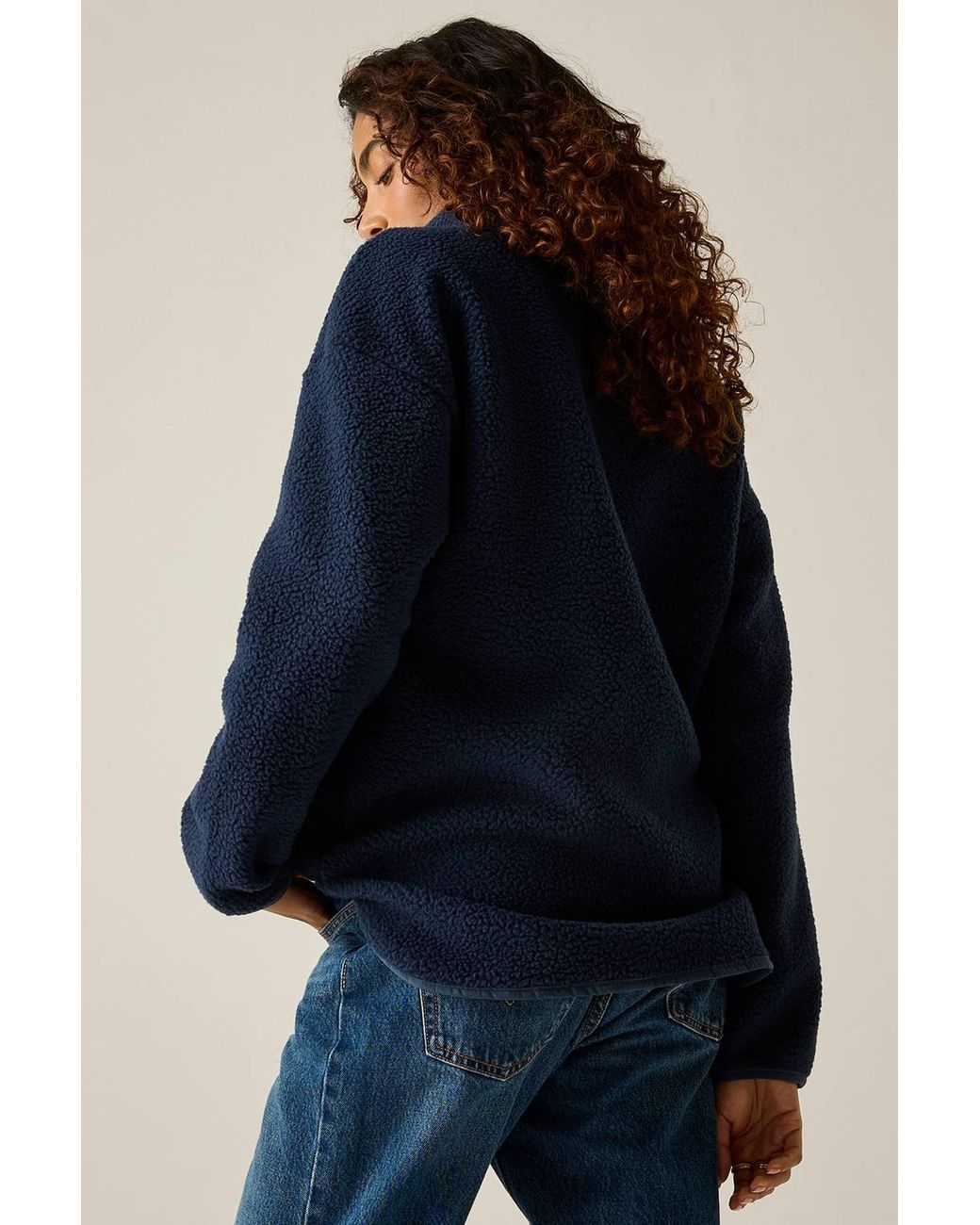 Regatta Blue Frankie Borg Longline Relaxed Fleece
