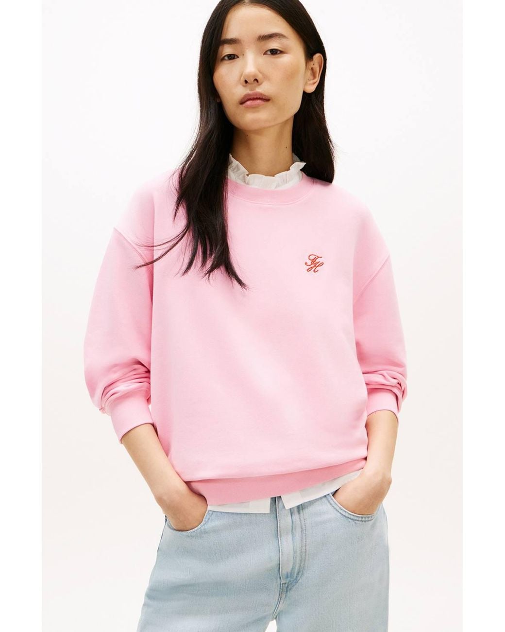 Tommy Hilfiger Pink Th Script Reg Sweatshirt Classic