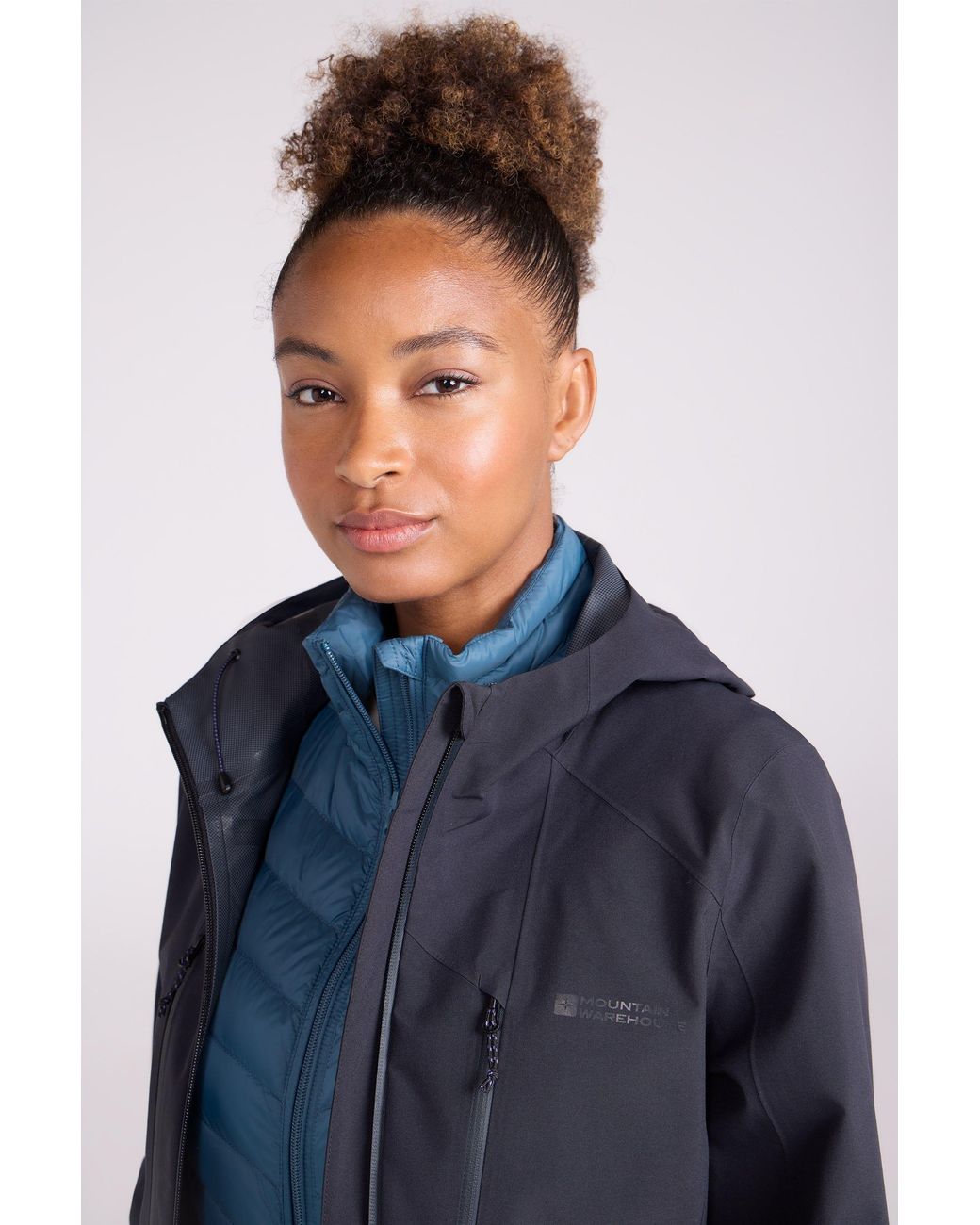 Mountain Warehouse Blue 'Rainstorm' Lightweight Breathable Comfy 2.5 Layer Waterproof Jacket