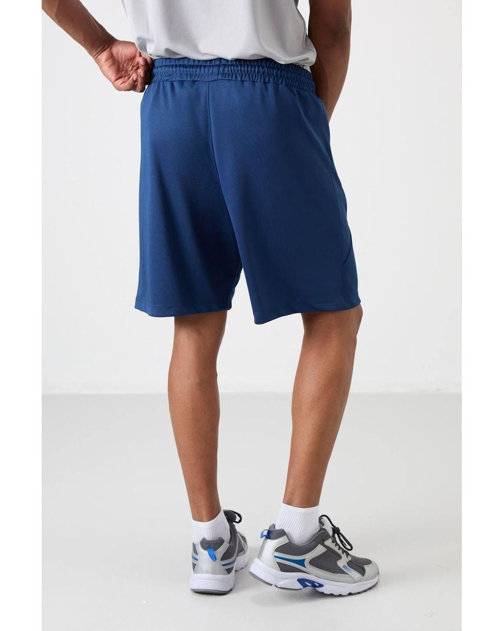 TOMMY LIFE Blue Solid Knit Sweat Shorts for men