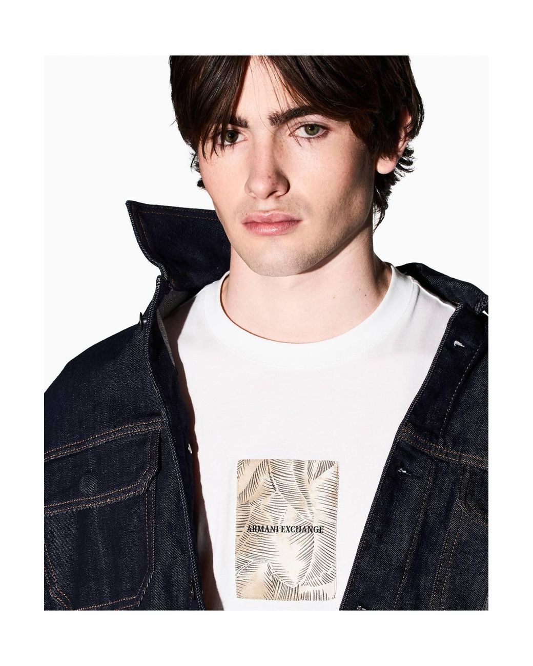 ARMANI EXCHANGE White Regular Fit T-Shirt for men