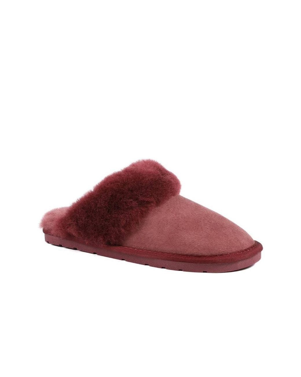 Jones Bootmaker Red Bella-Rose Sheepskin Mule Slippers