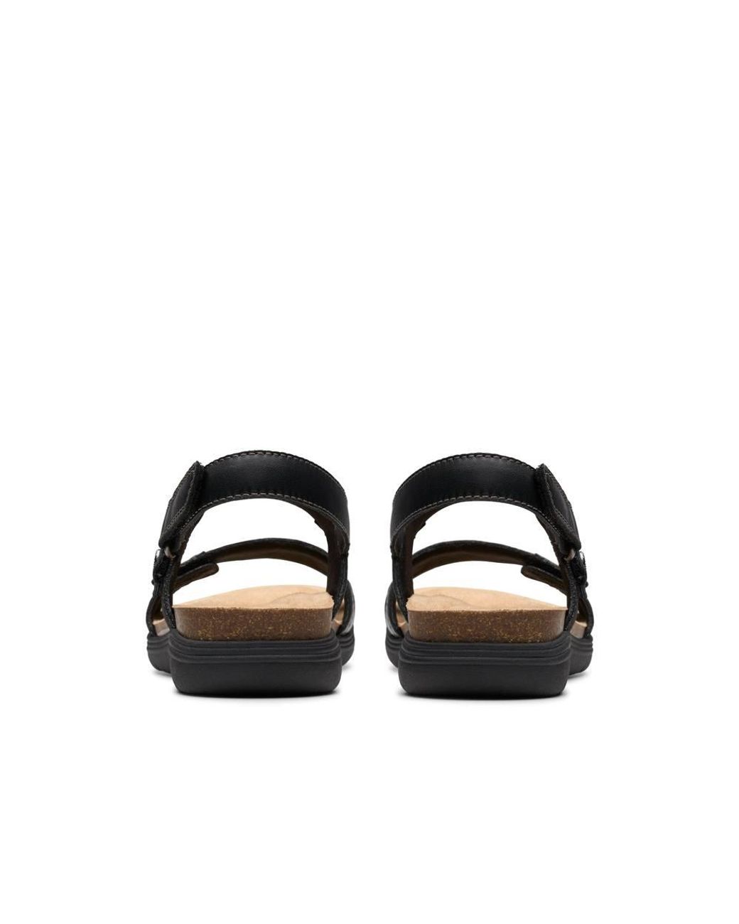 Clarks Black April Clover Combination Flat Sandals