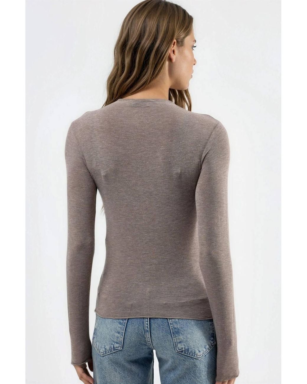 Busem Natural Long Sleeve Slim Fit Blouse