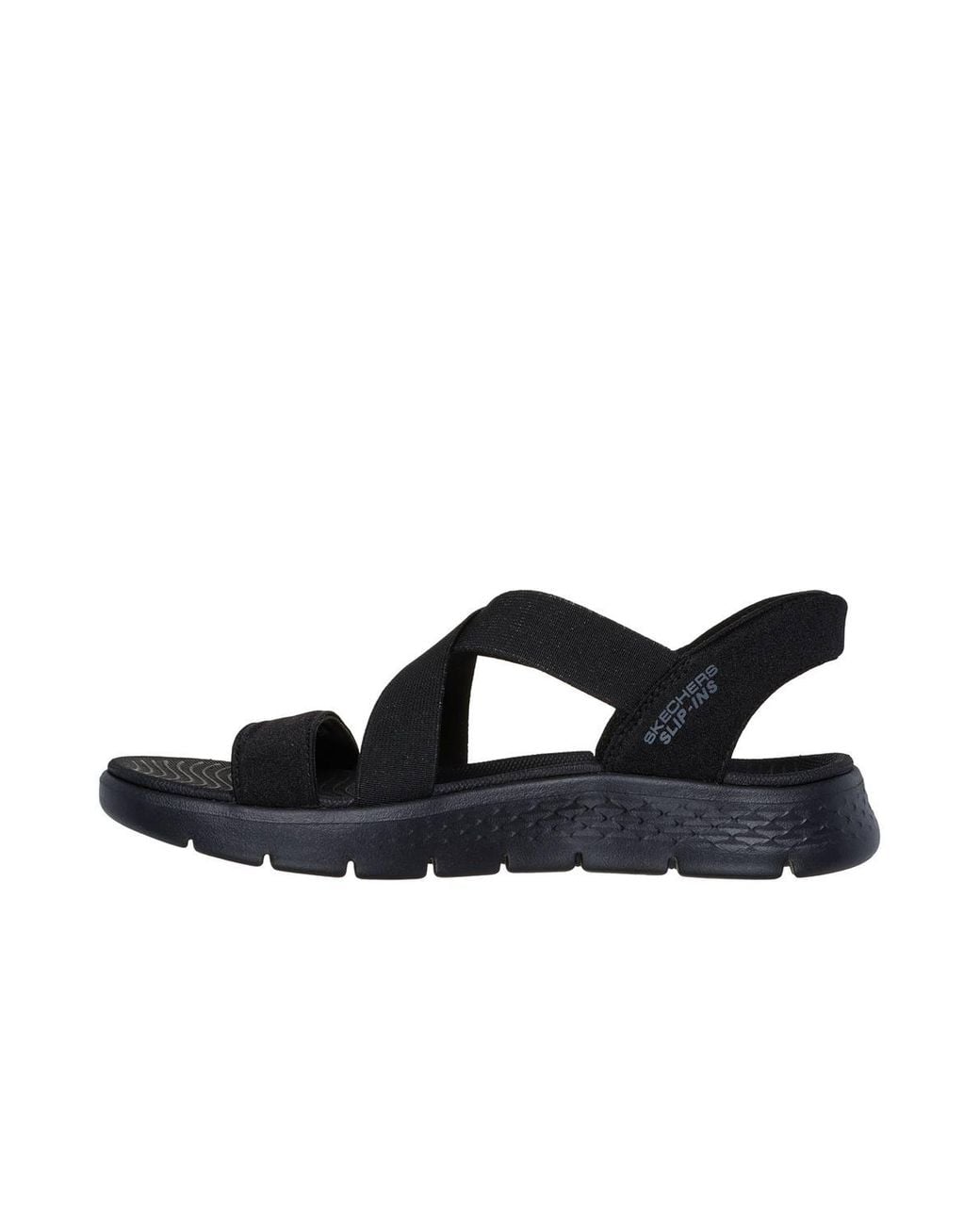Skechers Blue Go Walk Flex Sandal Slip-Ins Sparkle Gore Cross Band Qtr Strap Sandal