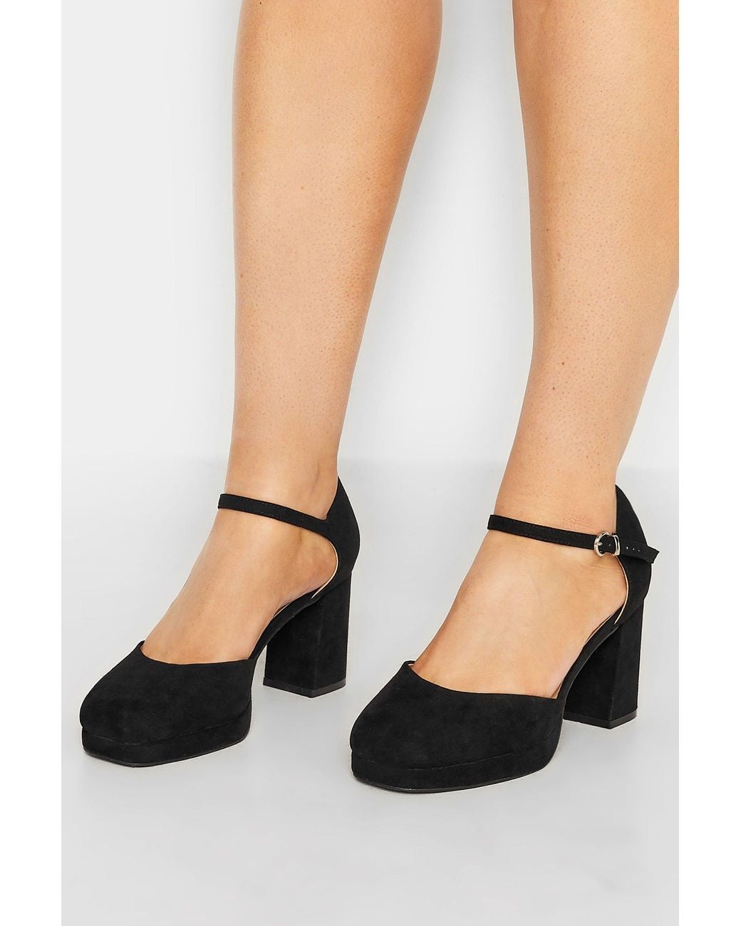 Yours Black Extra Wide Fit Court Shoes