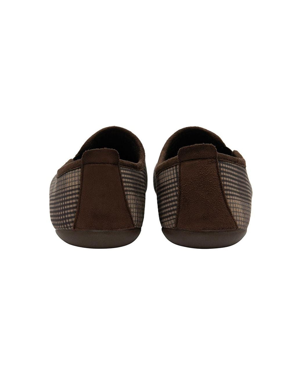 Lotus Brown 'Enrique' Check-Print Full Slippers for men