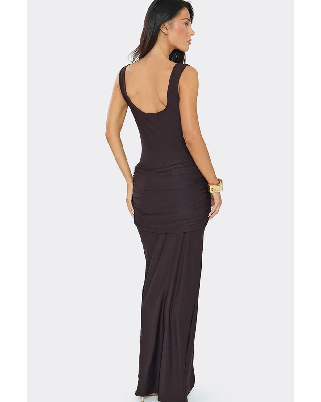 EGO Black Sleeveless Drape Maxi Dress