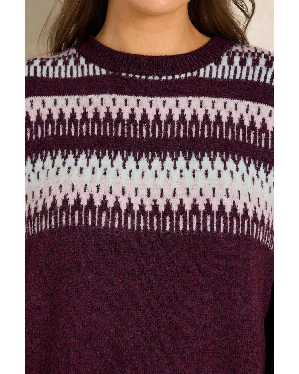 Evans Purple Fairisle Jumper Dress