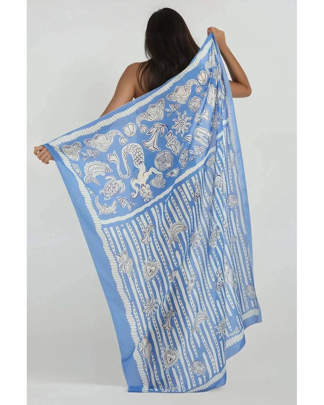 Hiccup Blue Printed Beach Maxi Cover-Up