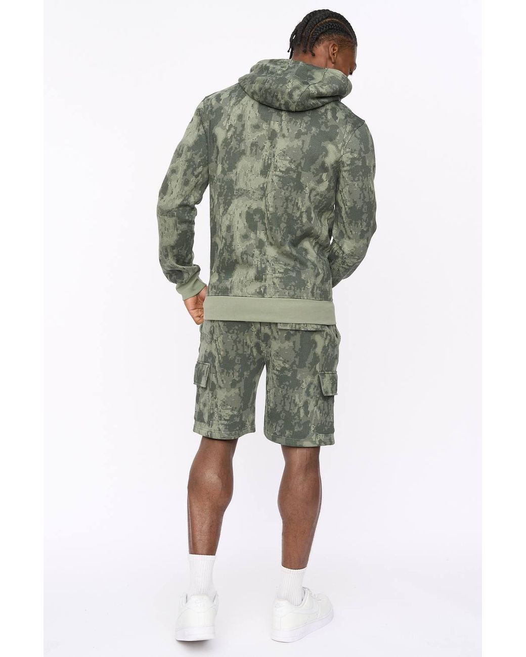 Crosshatch Green Bardon Hoodie With High Build Graphics for men