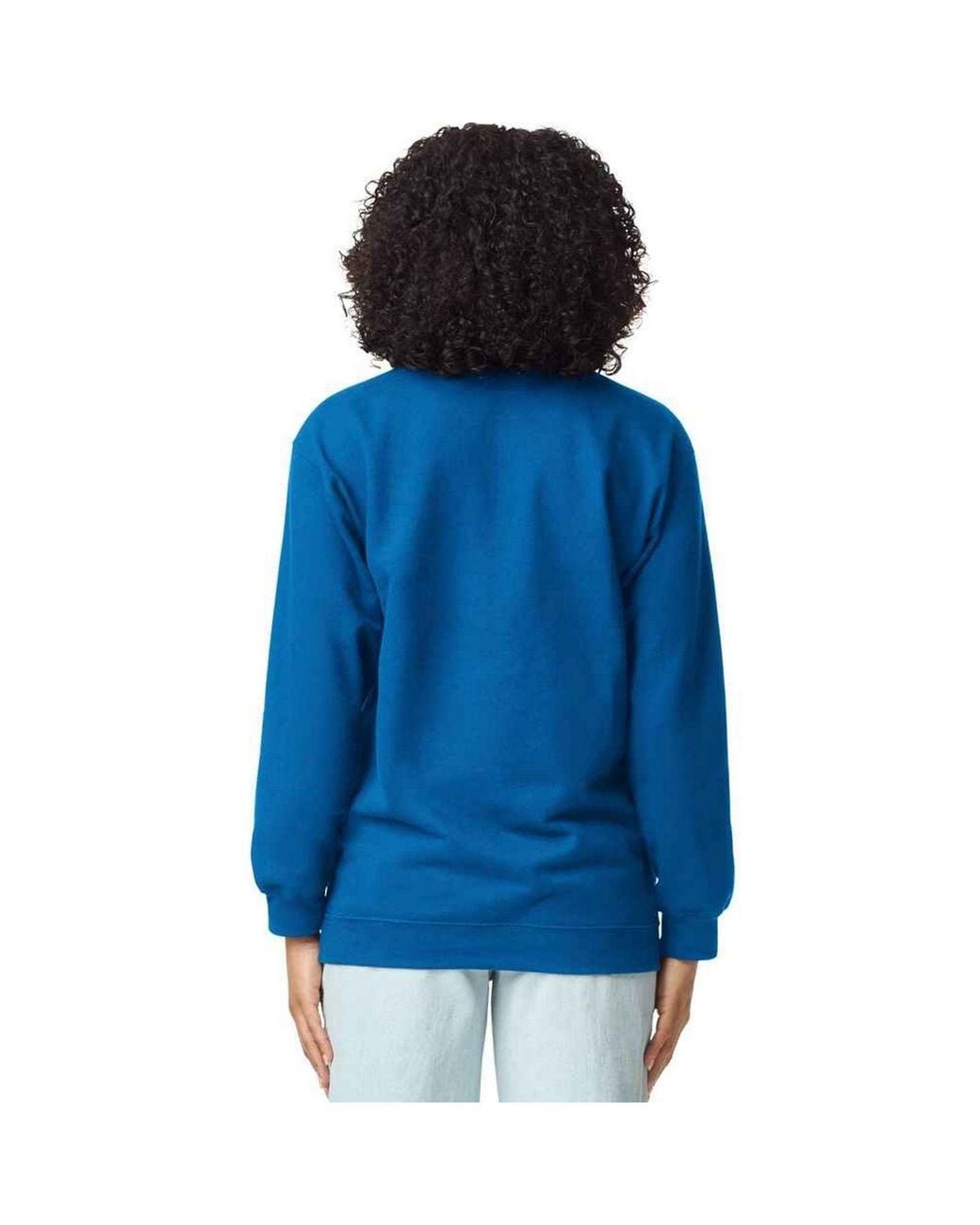 Gildan Blue Softstyle Midweight Quarter Zip Sweatshirt for men