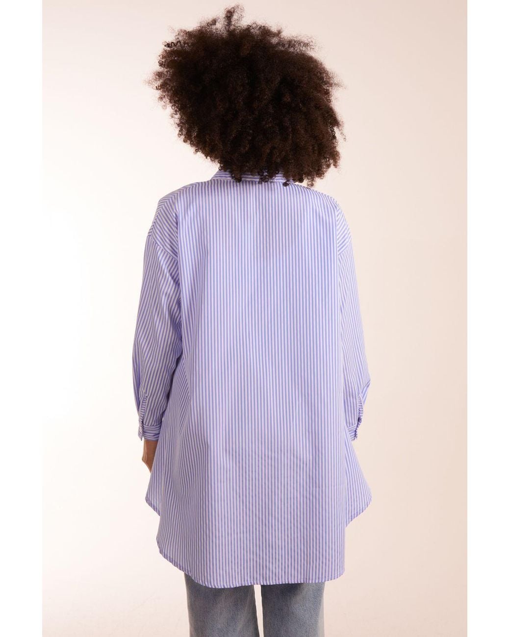 Blue Vanilla Purple Oversized Stripe Shirt