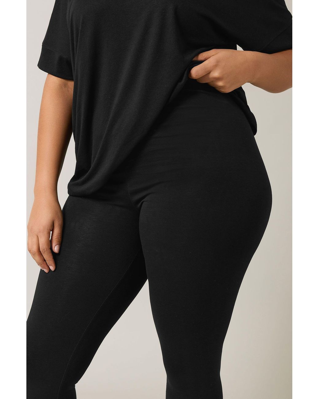 Evans Black 2 Pack Cotton Stretch Leggings