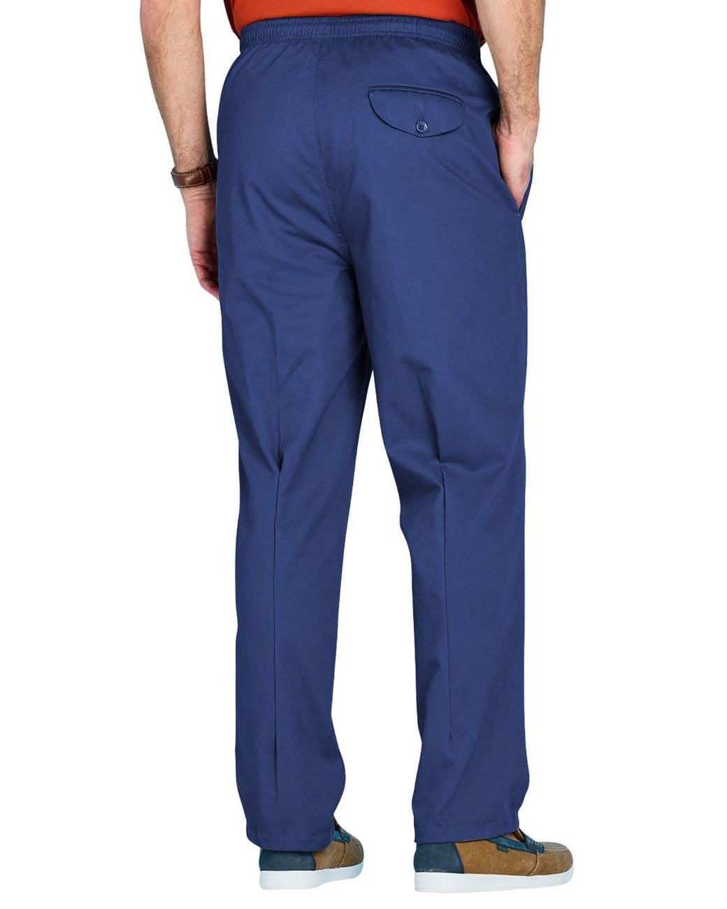 Chums Blue Elasticated Waist Cotton Rugby Trousers With Drawcord for men