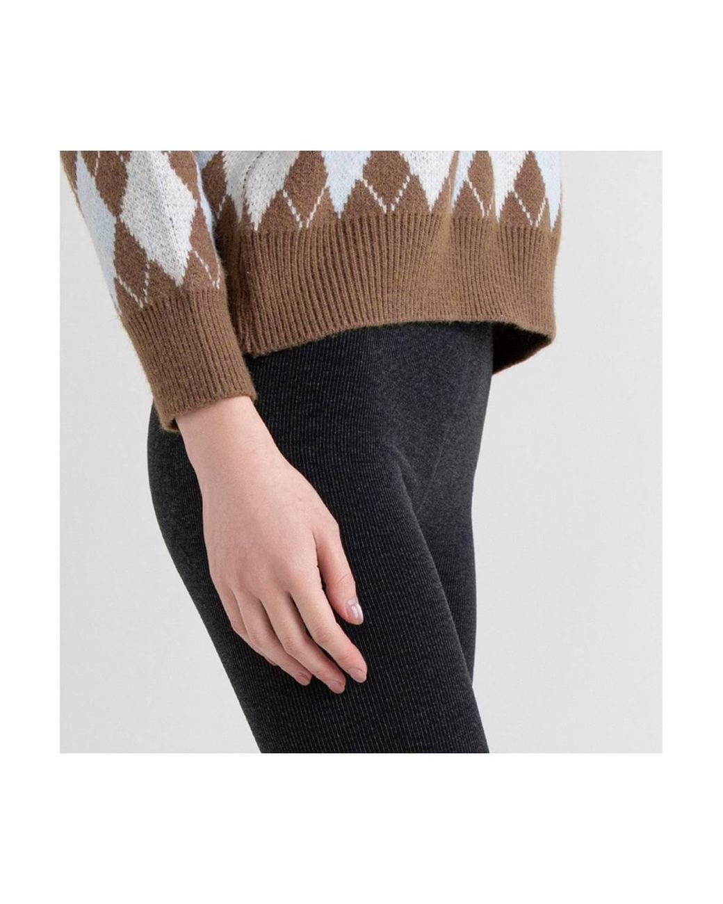 KDMD Blue Thick Knitted Winter Workout Leggings
