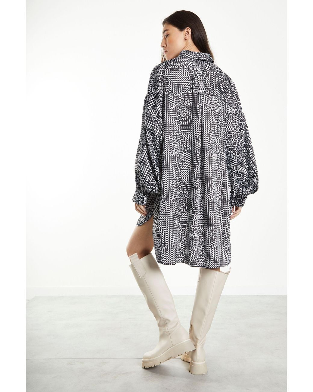 Shnoo Gray Hi-Low Shirt Dress