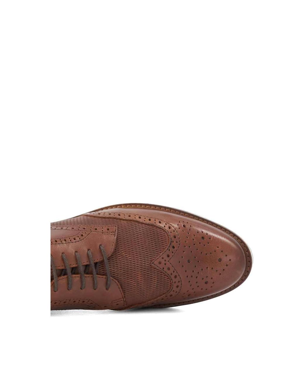Dune Brown Wide Fit 'Barkings' Leather Casual Shoes for men
