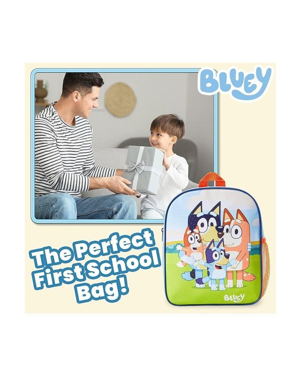 Bluey Blue Graphic Backpack