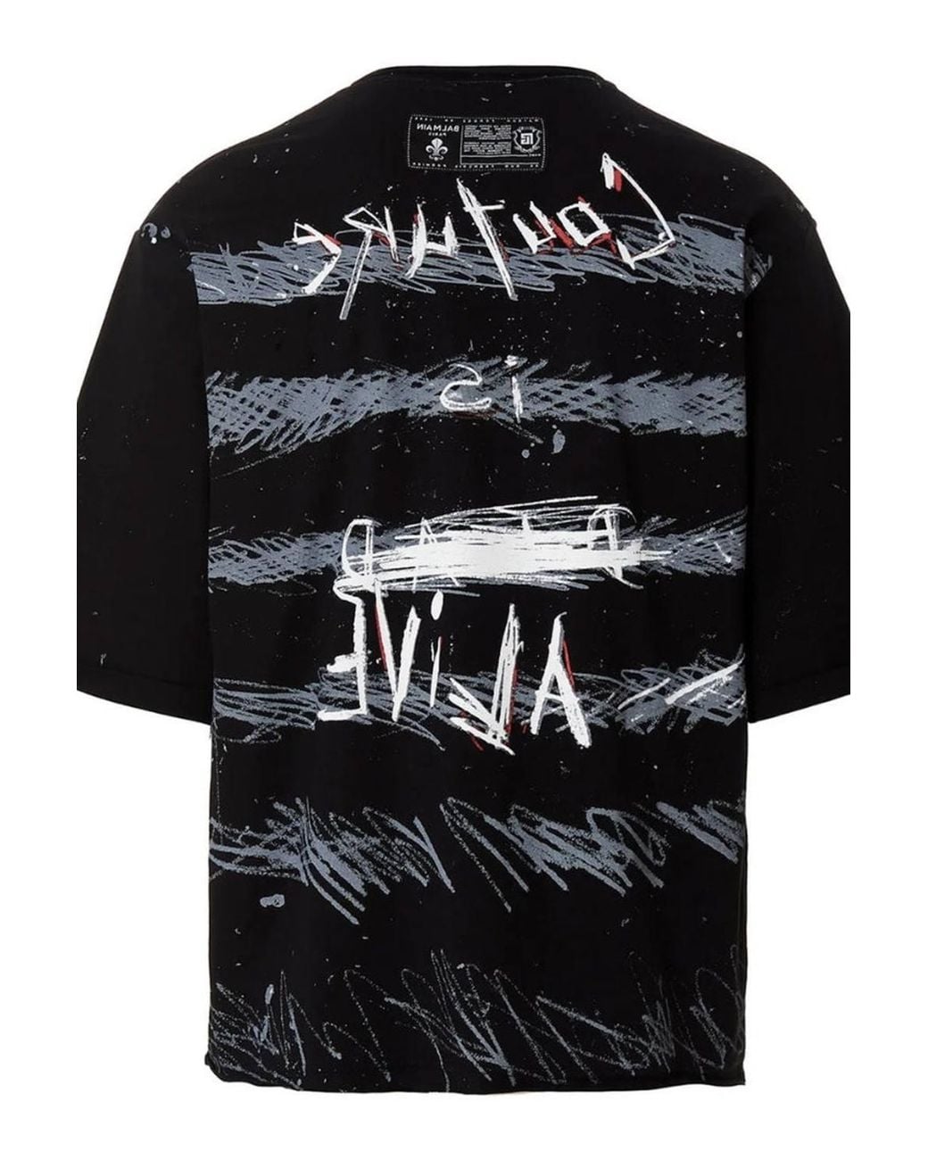 Balmain Black Short Sleeve Crew T-Shirt for men