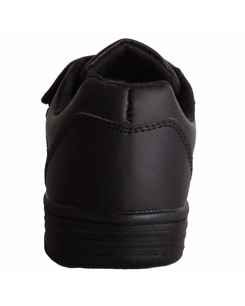 Absolute Footwear Black Childrens Faux Leather Double Touch & Close Sports Trainers