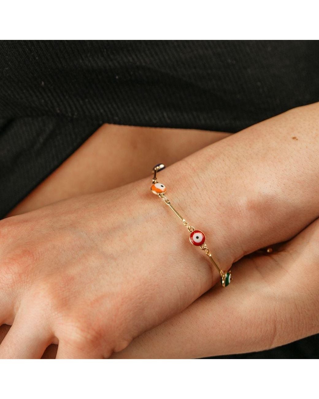The Colourful Aura Natural Evil Eye Charm Dainty Minimalist Protection Bracelet