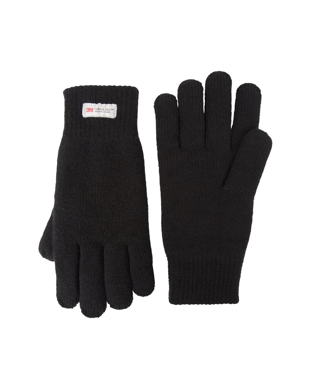 Mountain Warehouse Black Double Lined Warm Soft Lightweight Knitted Skiing Winter Gloves for men
