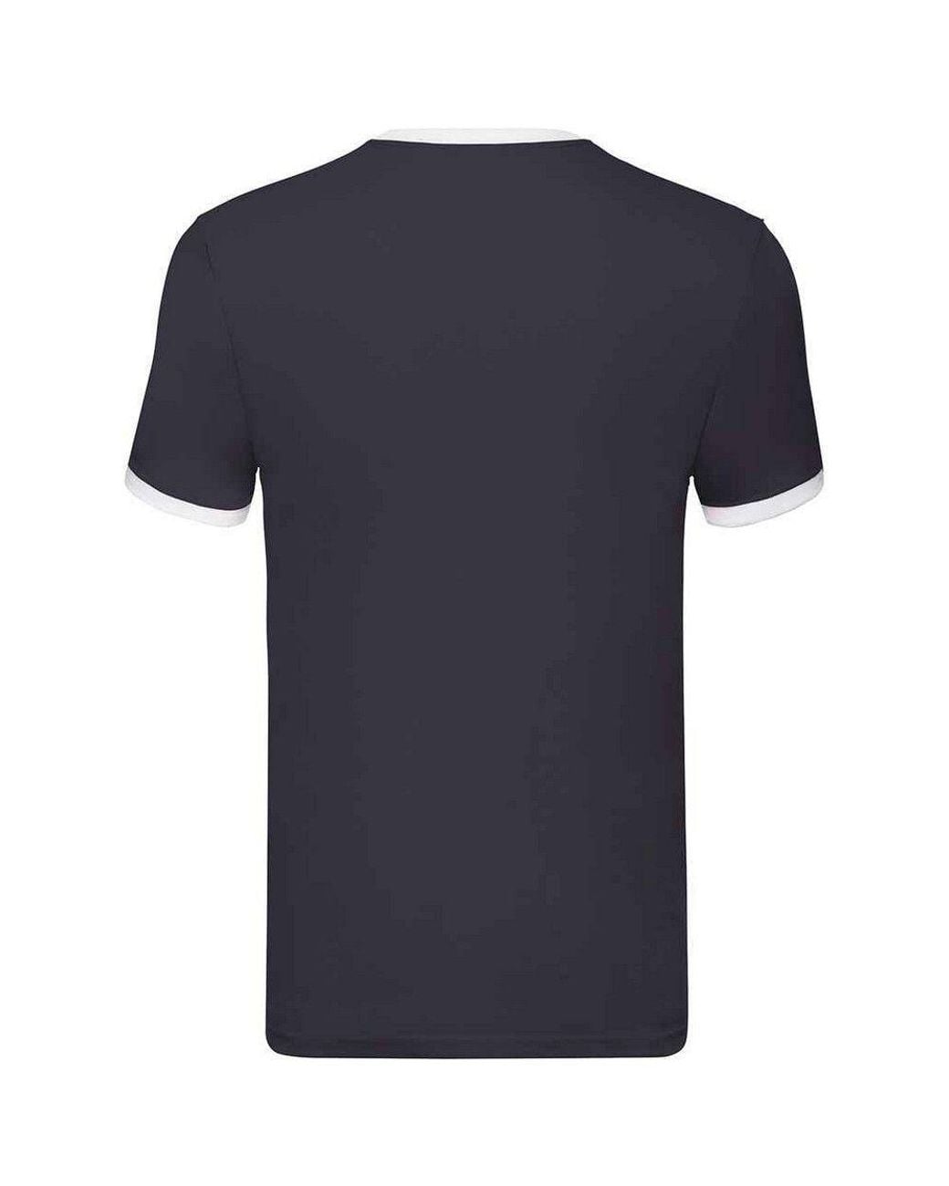 Fruit Of The Loom Blue Ringer Contrast T-Shirt for men