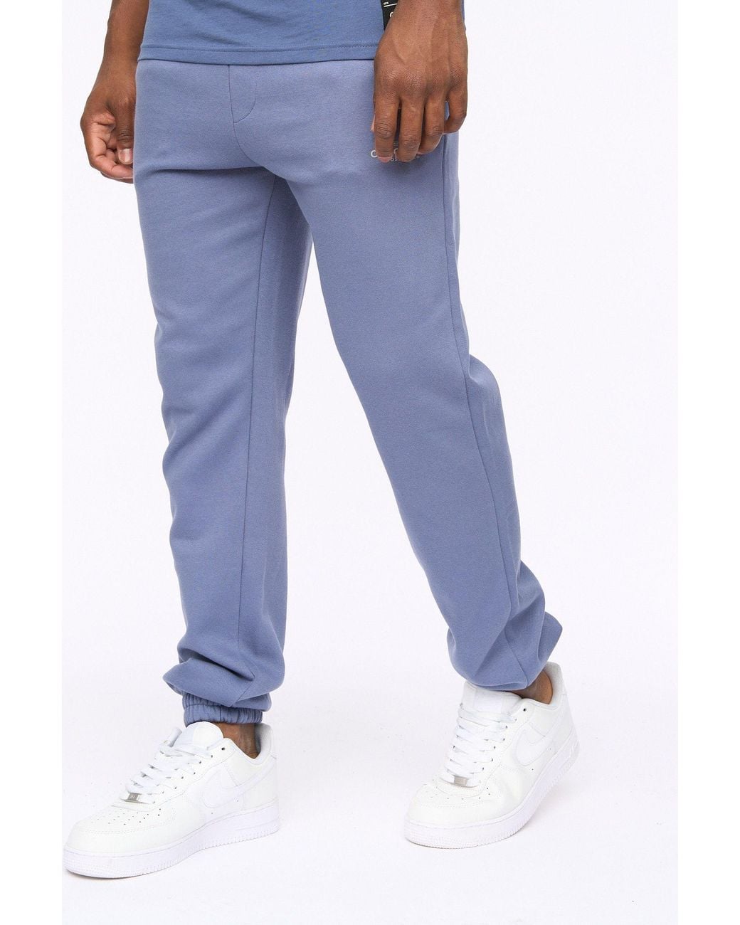 Crosshatch Blue Mappedout High-Build Graphic Logo Joggers With Branded Back Pocket for men