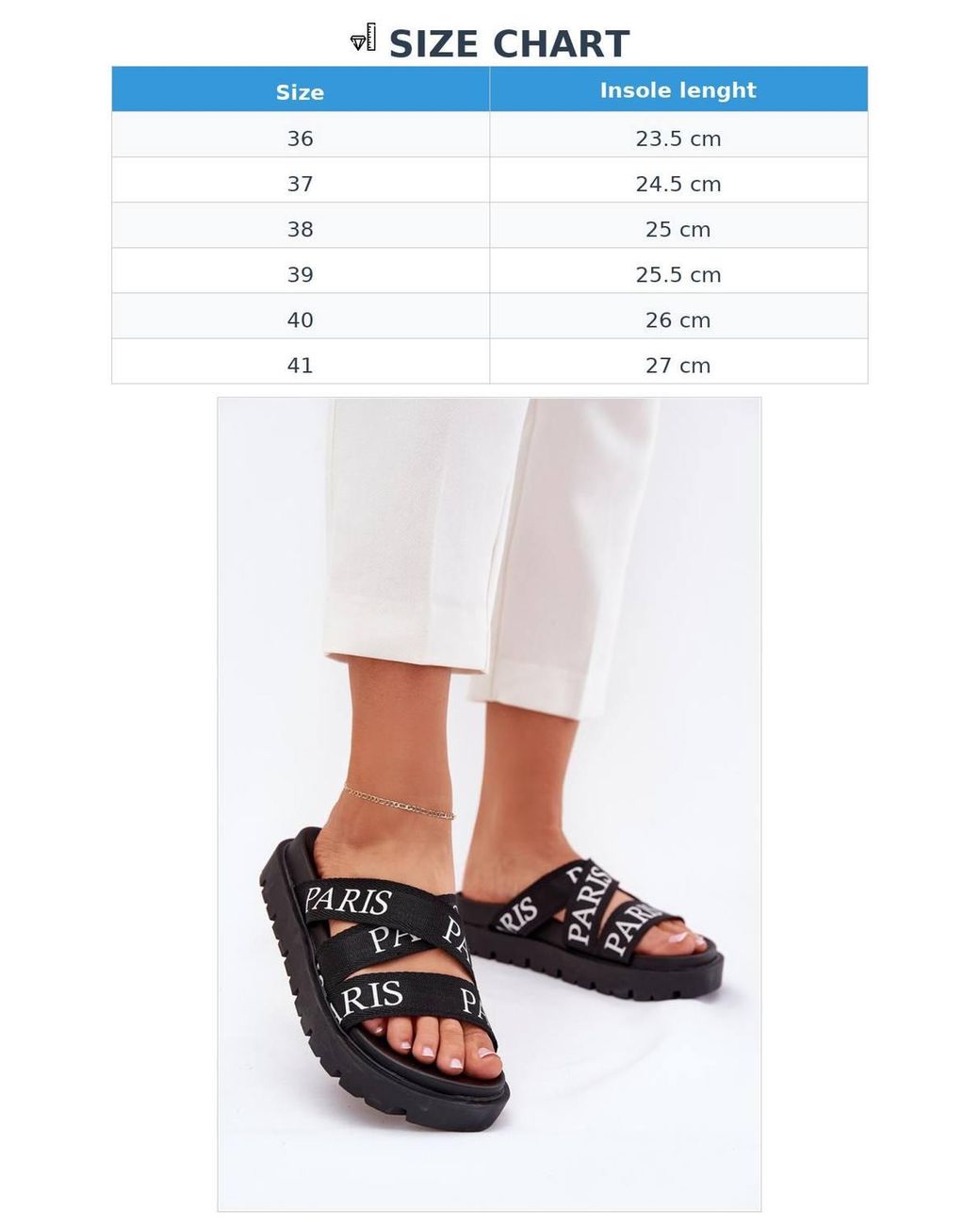 Love Lace White Fabric Strap Platform Sandals With Paris Print For Summer