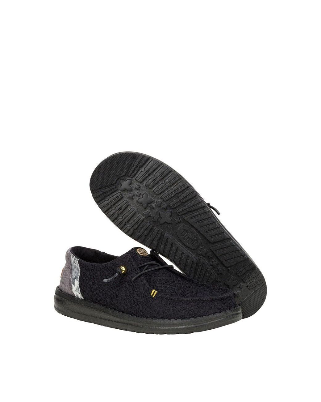HeyDude Black Wendy Boho Crochet Shoes