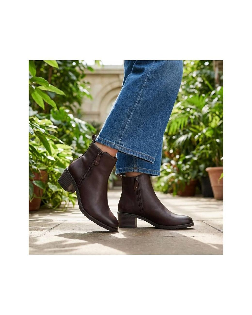 Pavers Brown Smart Breathable Leather Ankle Boots