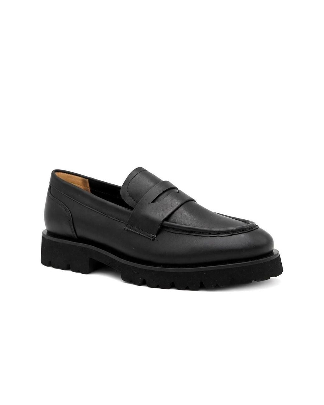 Jones Bootmaker Black Palmela Chunky Leather Penny Loafers