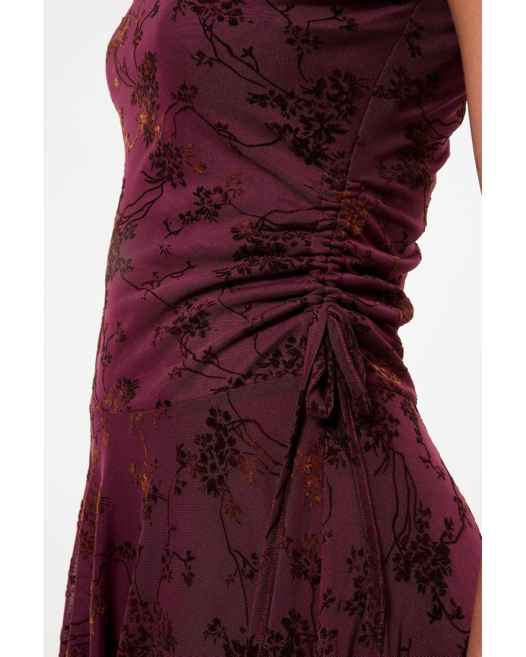 Joe Browns Red Dita Flocked Dippy Hem Maxi Dress
