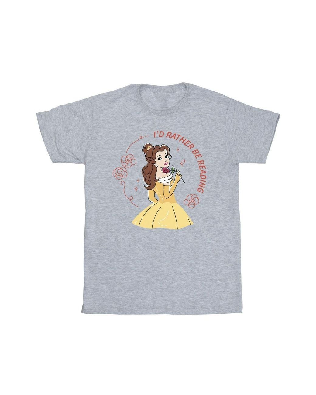 Disney White Beauty & The Beast I'D Rather Be Reading T-Shirt for men