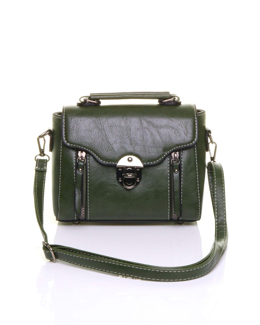 AJVANI Green Everyday Smart Casual Crossbody Flap Bag