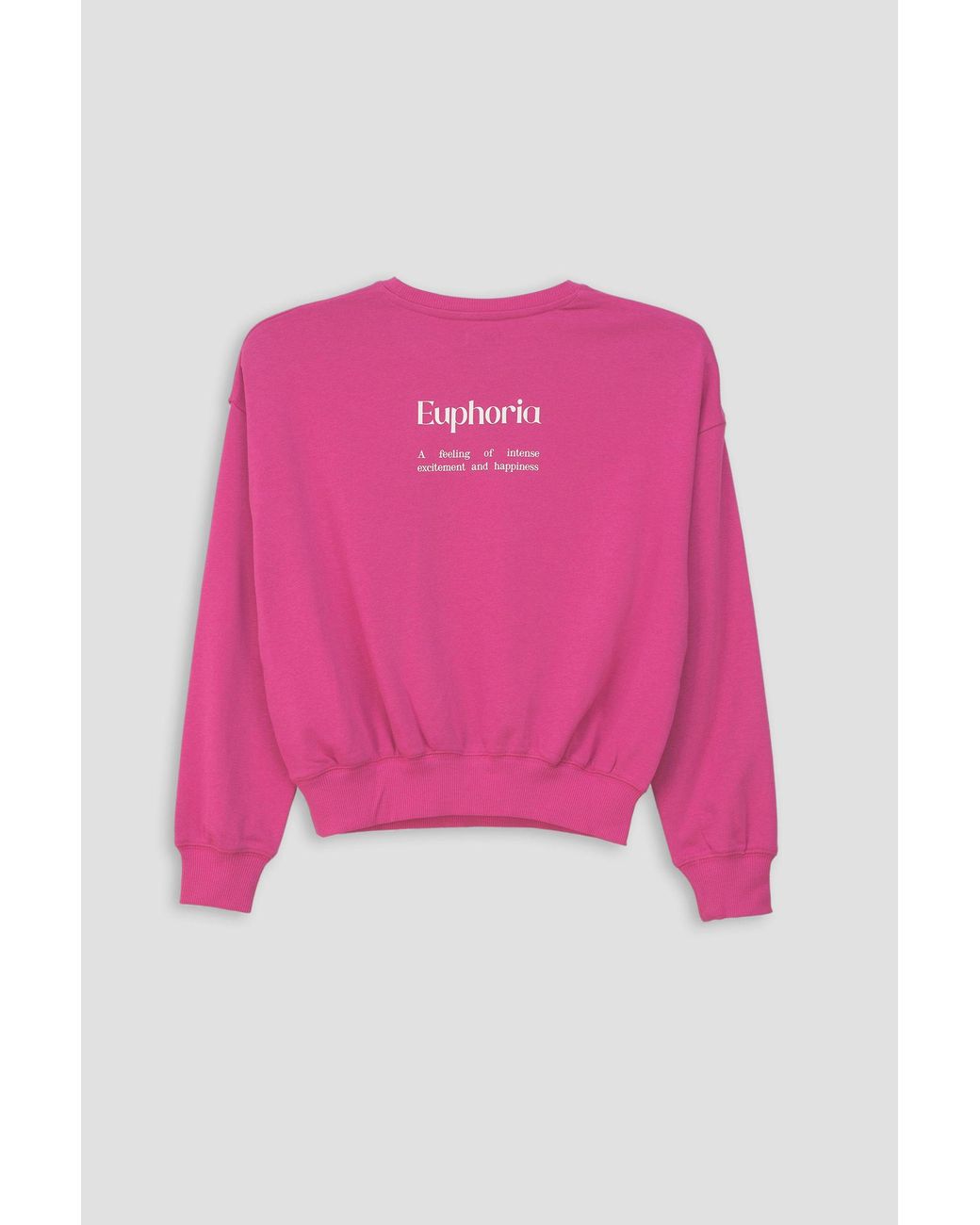Enorsia Pink Oversized Terry Crop Sweatshirt