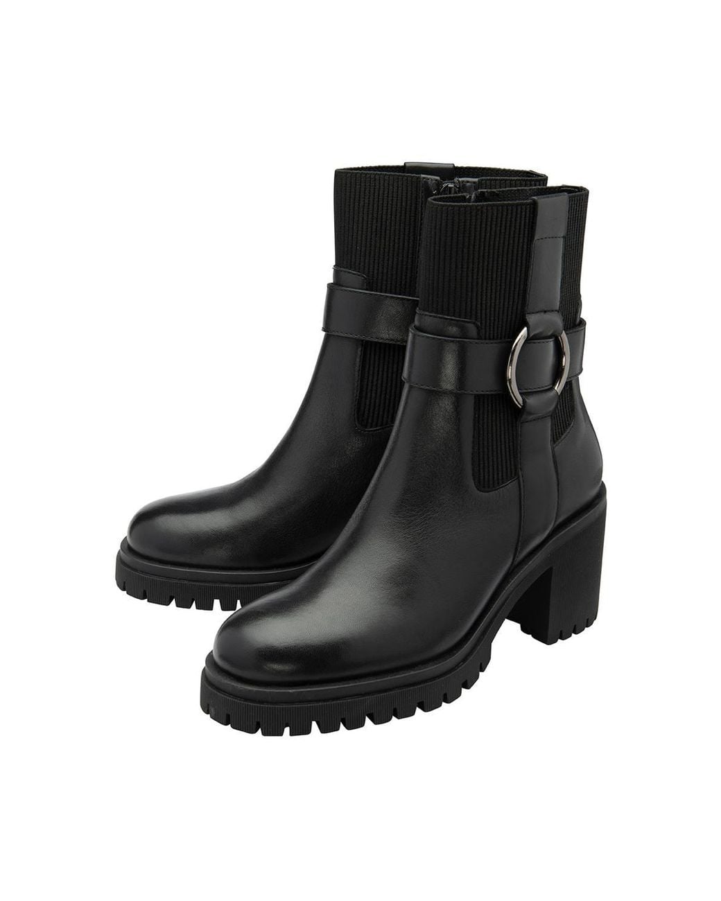 Ravel Black Leather 'Kirkton' Zip-Up Ankle Boots