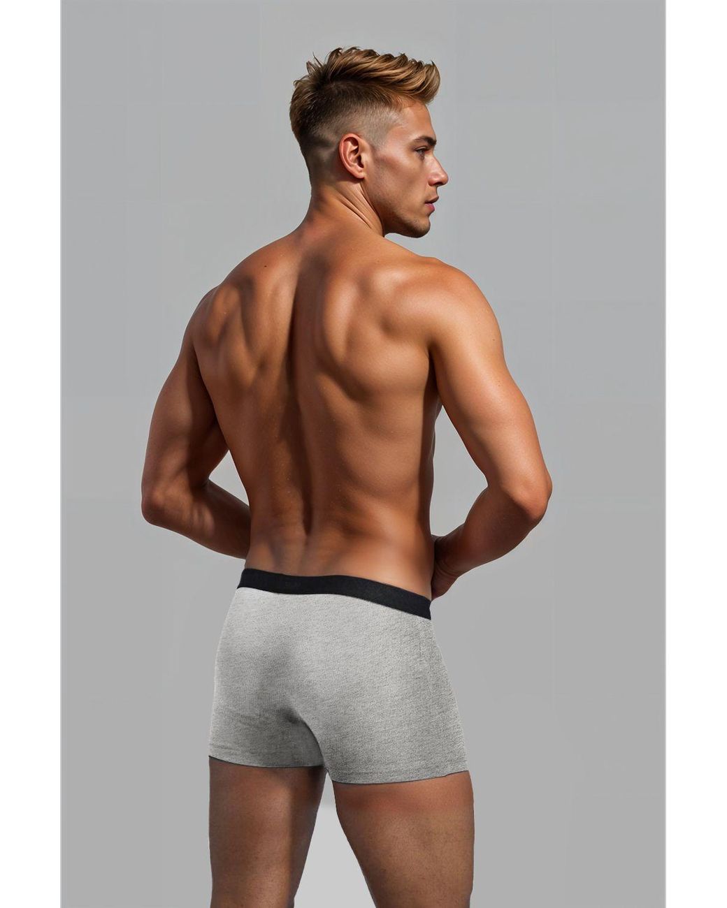 MODISHION Black 5Pcs Cotton Boxer Briefs Set for men