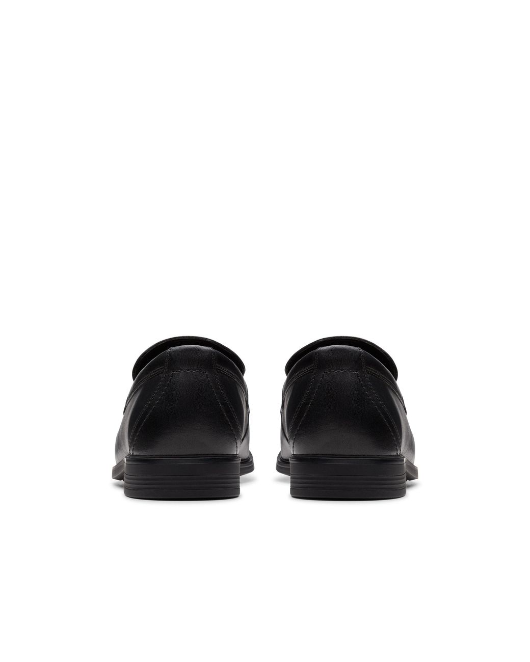 Clarks Black Jonwin Craft Youth Leather Loafers, School Shoes
