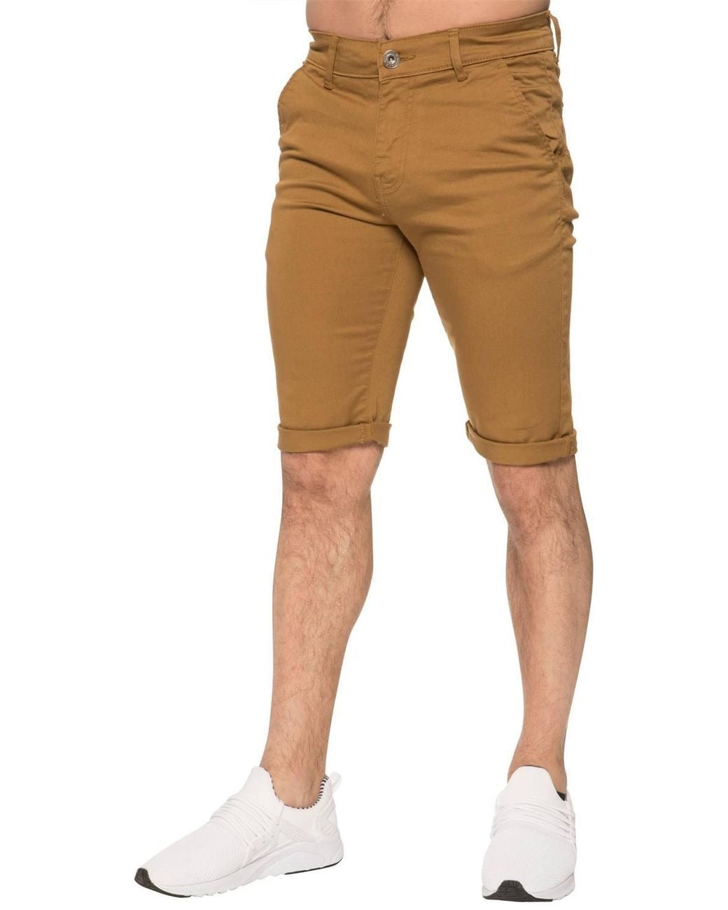 Enzo Natural Slim Fit Stretch Chino Shorts for men