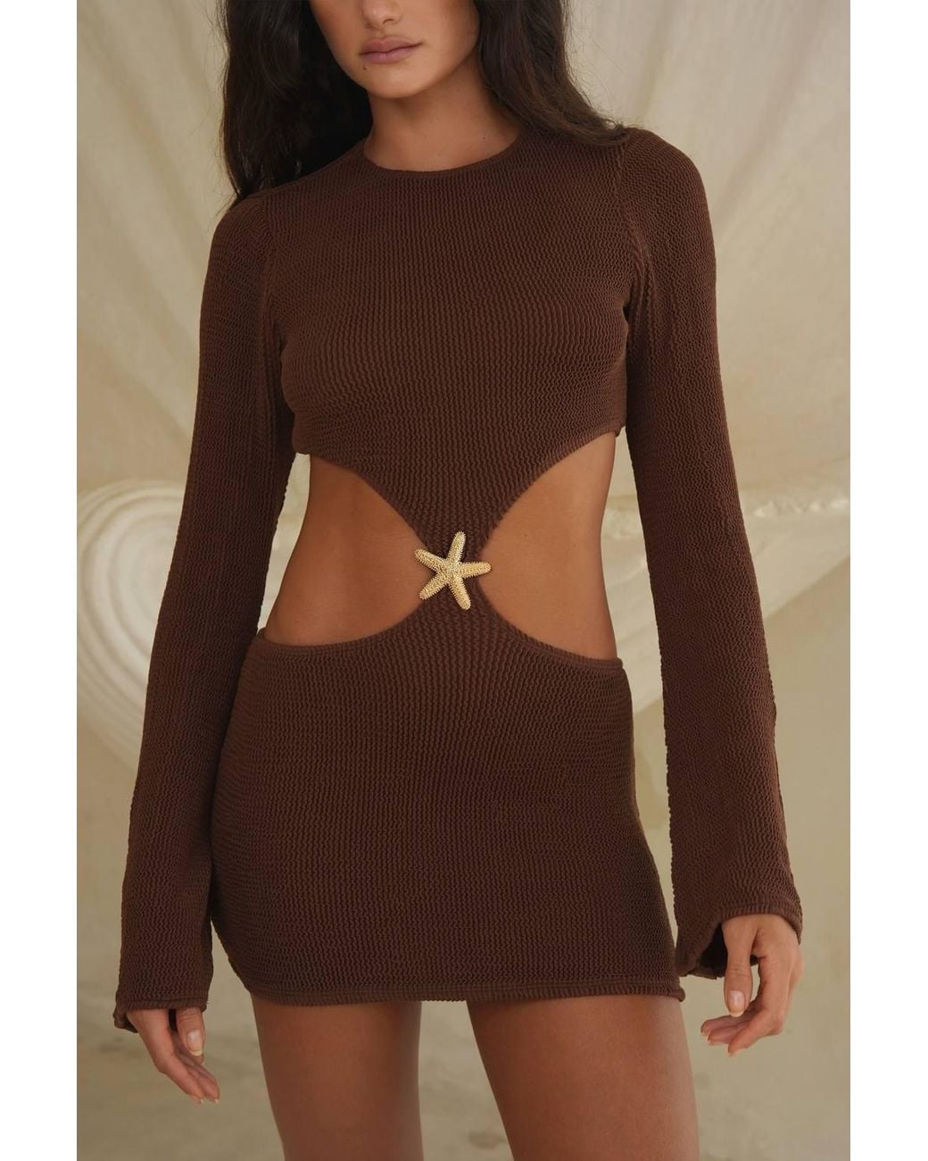 Moda Minx Natural Bondi Scrunch Mini Dress