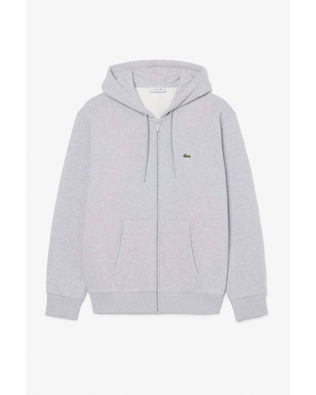 Lacoste White Zip Up Hoodie Chine for men