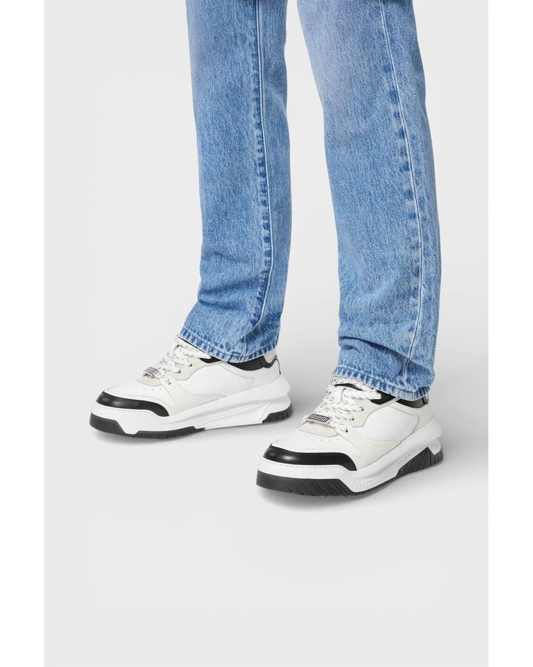 Versace White Greca Odissea Sneaker Palladium for men