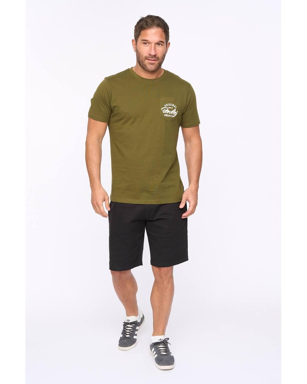Bewley & Ritch Green Milestan 100% Cotton Crew Neck Short Sleeve T-Shirt for men
