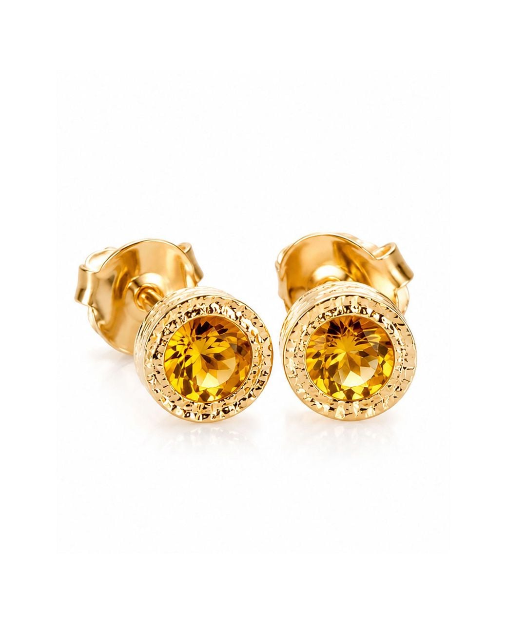 Otis Jaxon London Metallic Citrine Sterling November Birthstone Stud Earrings