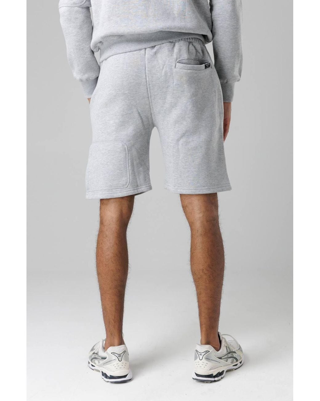 Firetrap Gray Regular Fit Cotton Blend Fleece Shorts With Drawstring Waist for men