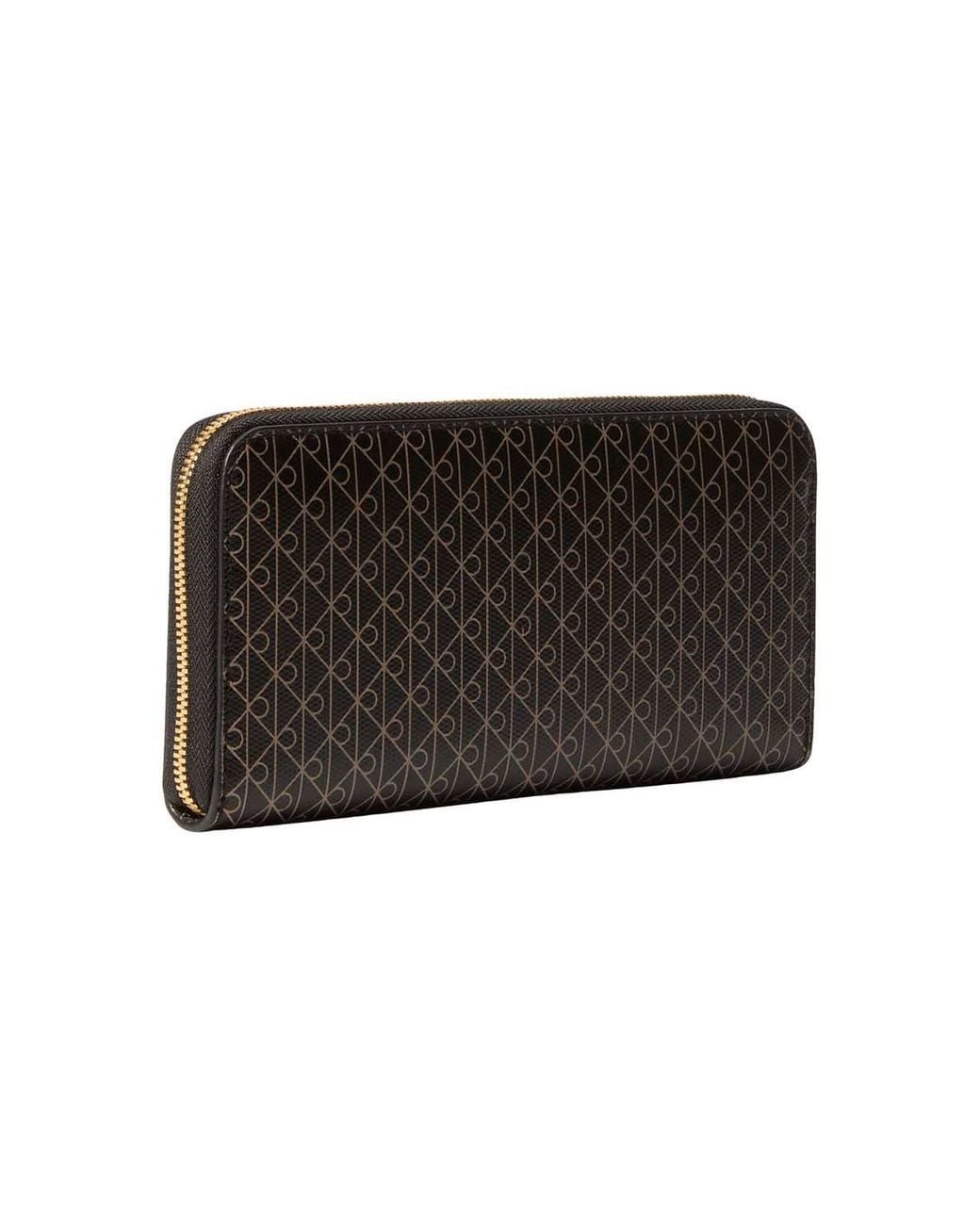Calvin Klein Black Emblem Zip Around Purse
