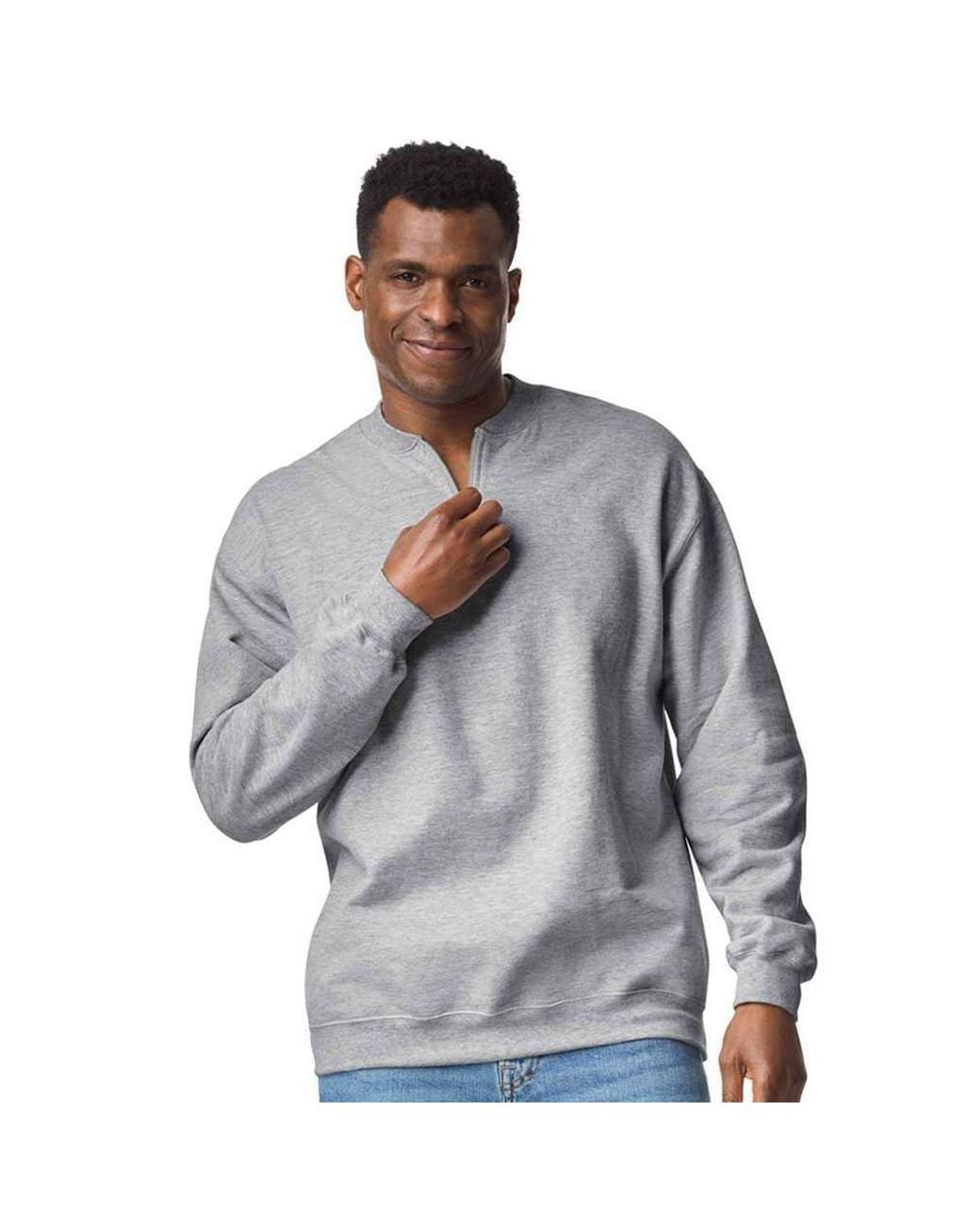 Gildan Gray Softstyle Midweight Quarter Zip Sweatshirt for men