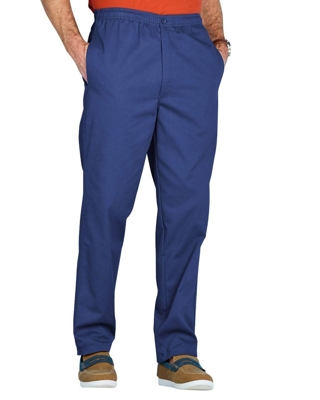 Chums Blue Elasticated Waist Cotton Rugby Trousers With Drawcord for men